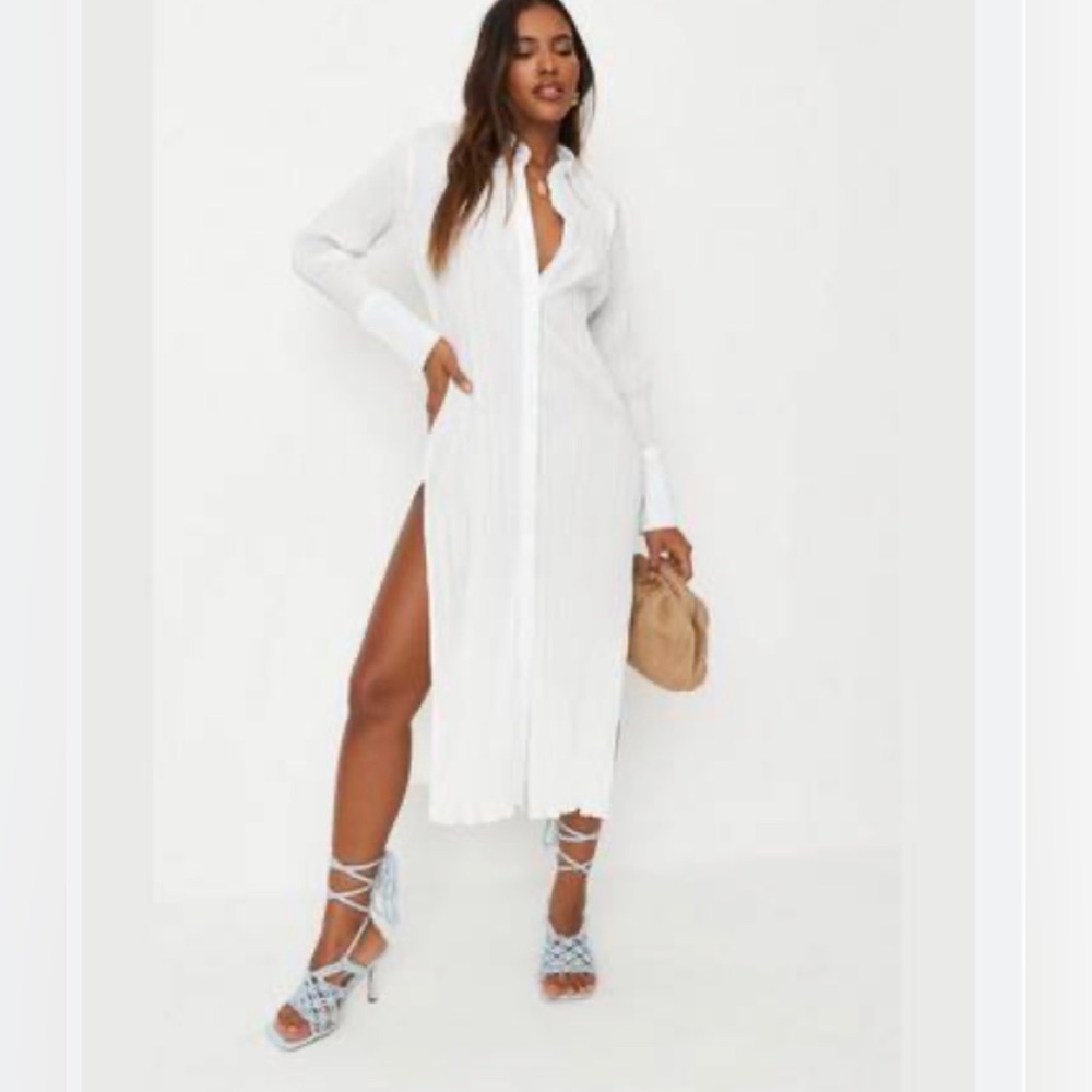 Missguided Tall Plisse Slim LL Shirt/Dress